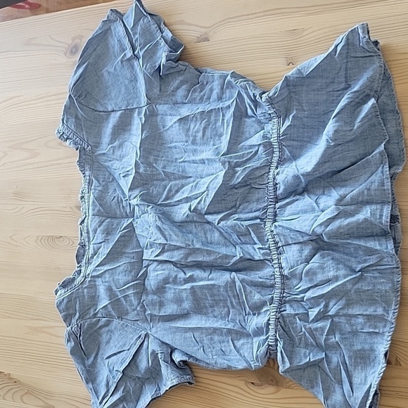 NWOT MADEWELL Chambray Ruffle-Sleeve Peplum Top S - Picture 7 of 11